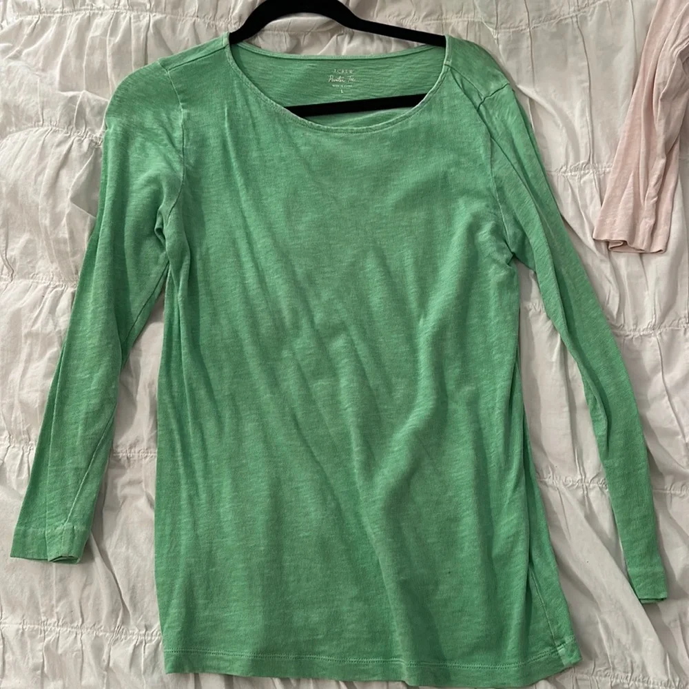 J Crew Bright Green Painter Tee size L; Condition: excellent - Picture 1 of 1